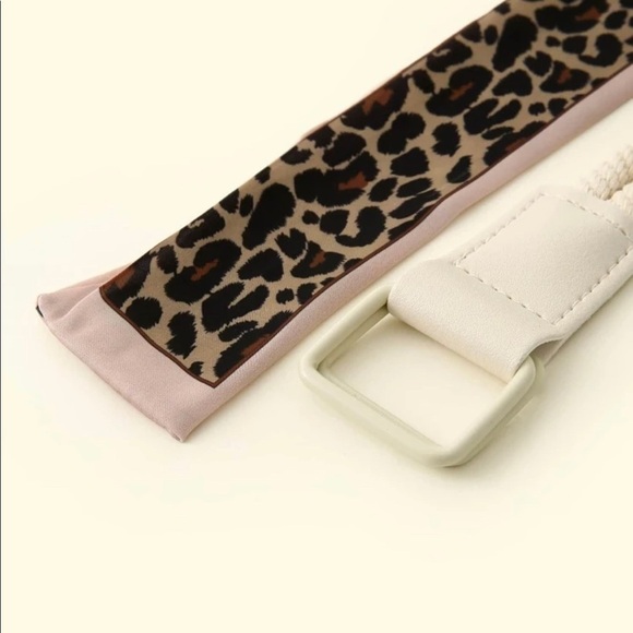 Cheetah Silk Scarf Wrap Adjustable Belt - Picture 3 of 11